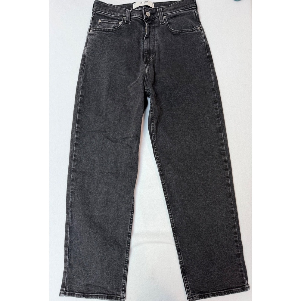 Hollister Baggy Jeans Mens 29x30 Washed Black Relaxed Fit Denim Pants 331D2483